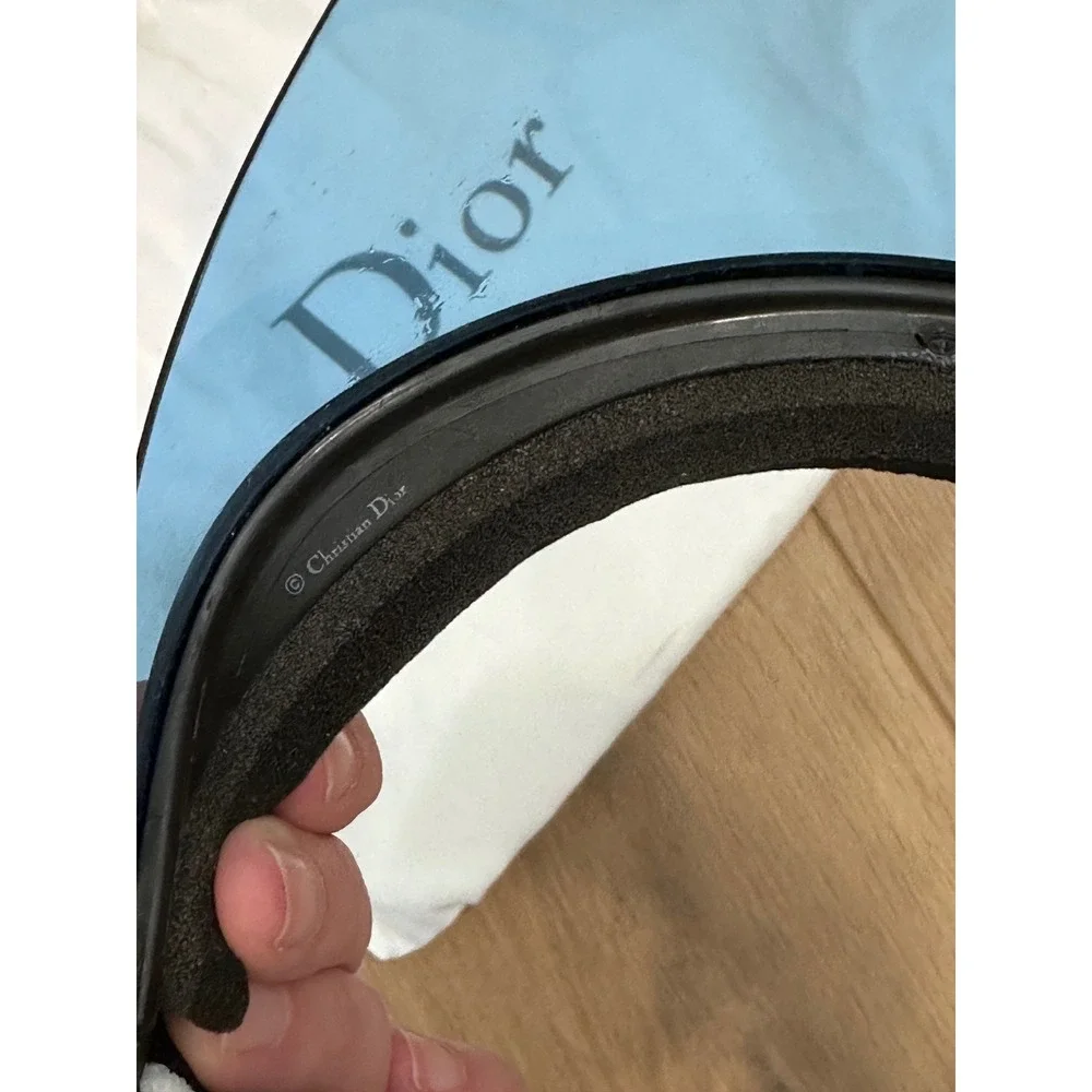 Christian Dior Club1 J'ADIOR Blue Visor Sunglasses Black White Logo Strap